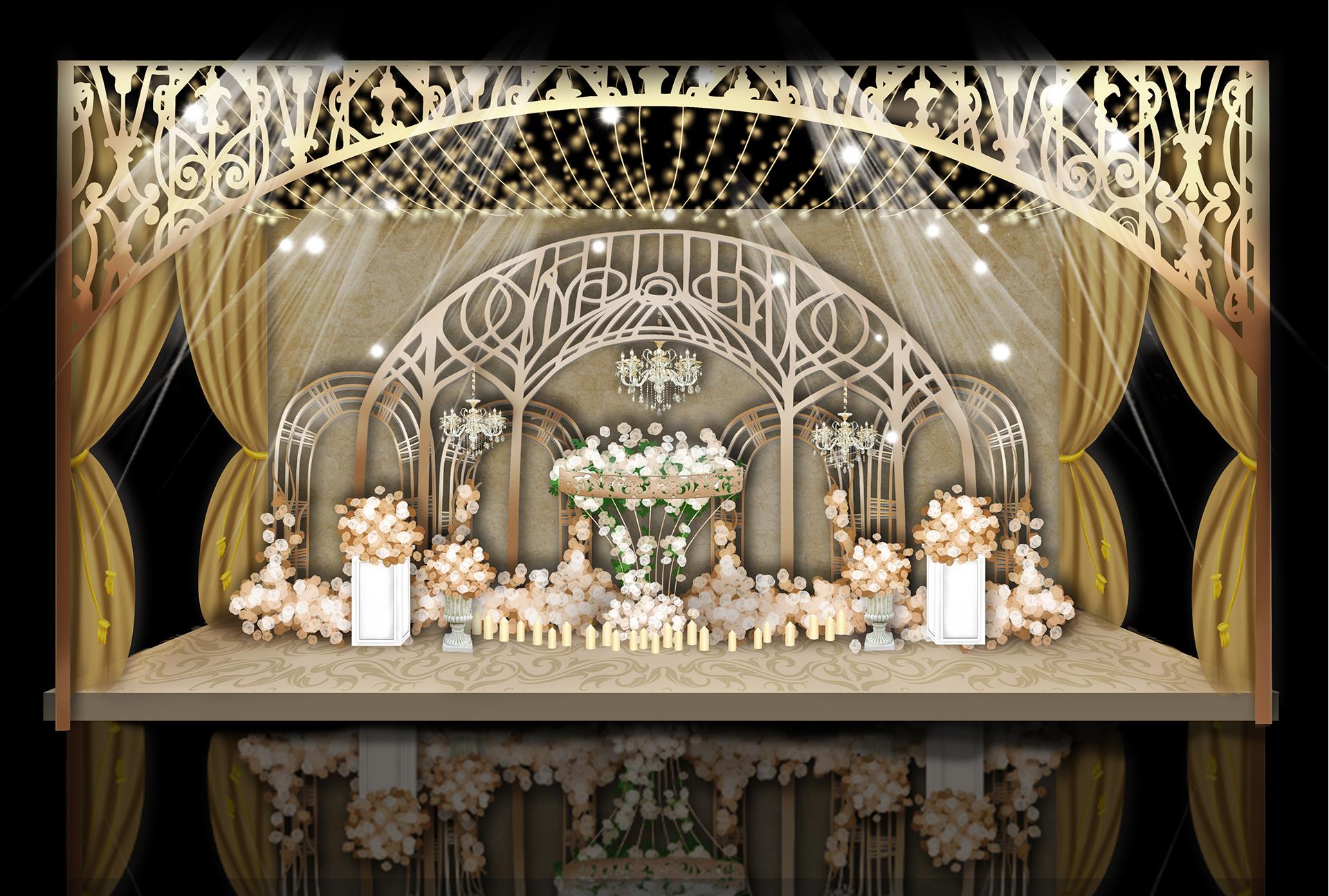 金色香槟色婚礼效果图