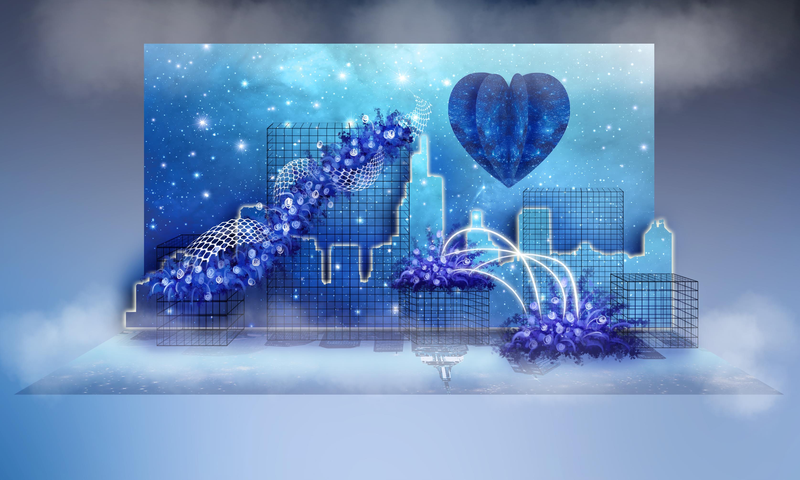 蓝色星空婚礼效果图