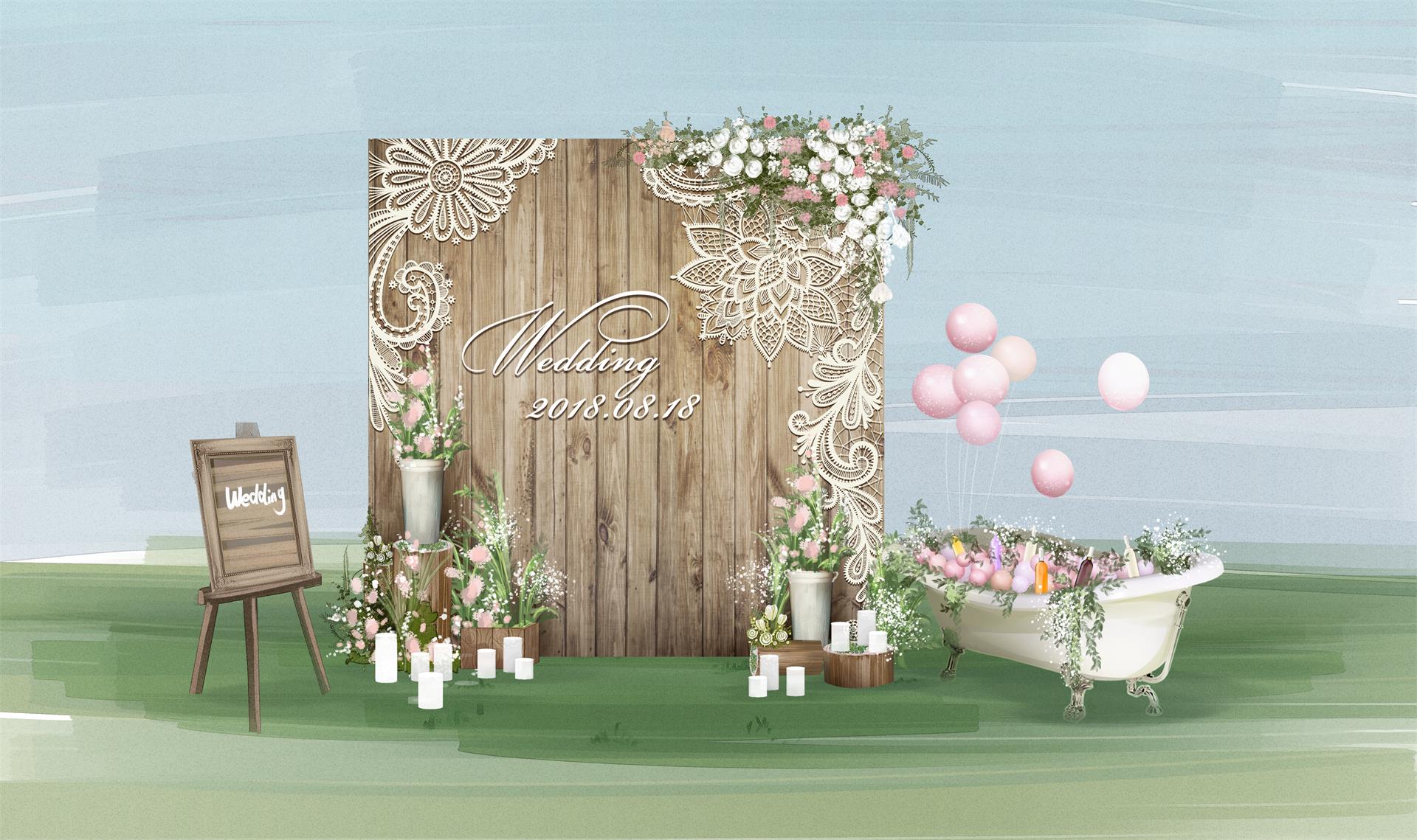 户外迎宾区效果图