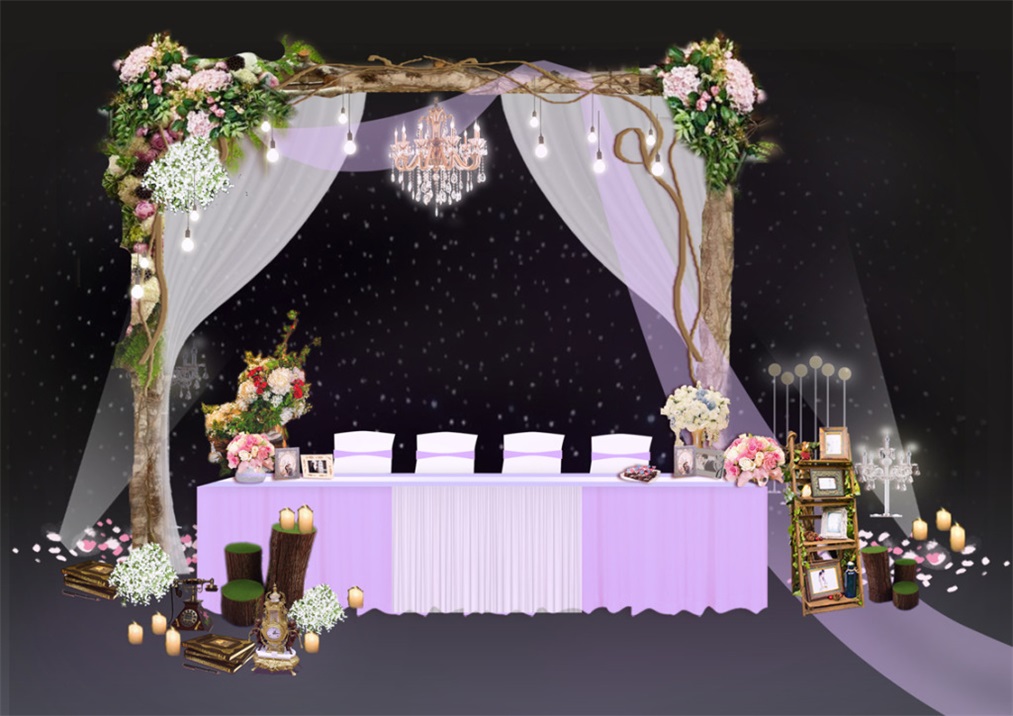 小清新婚礼迎宾区效果图