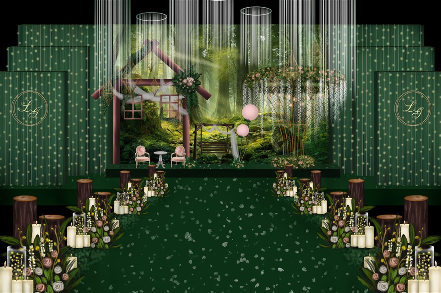 绿色森系婚礼效果图