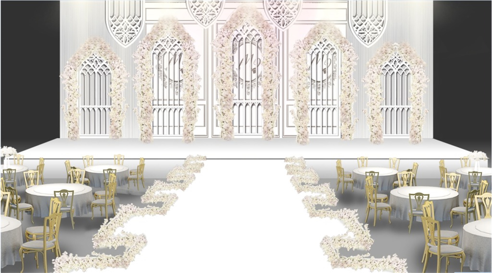 白色欧式婚礼效果图